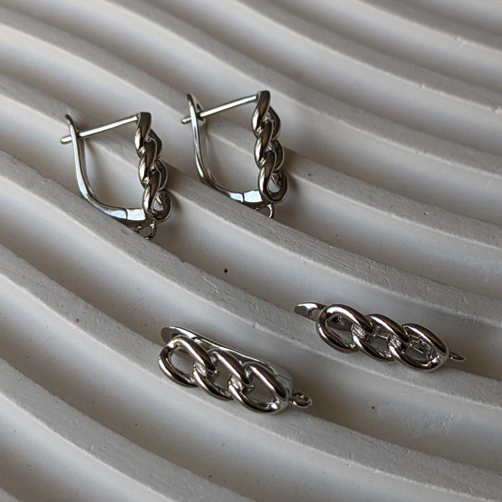 Retiazka na náušnice 5*16, striebro 925 s luxusným povlakom, ródiová farba