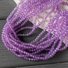 Crystal Rondel lila priehľadná AB 4 mm.
