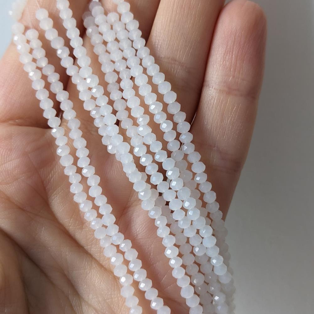 Rondel Crystal White Opal 2,5 mm 160 ks