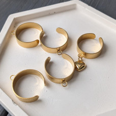 základňa prsteňa s očkom 6 mm, pozlátená 18K zlatom