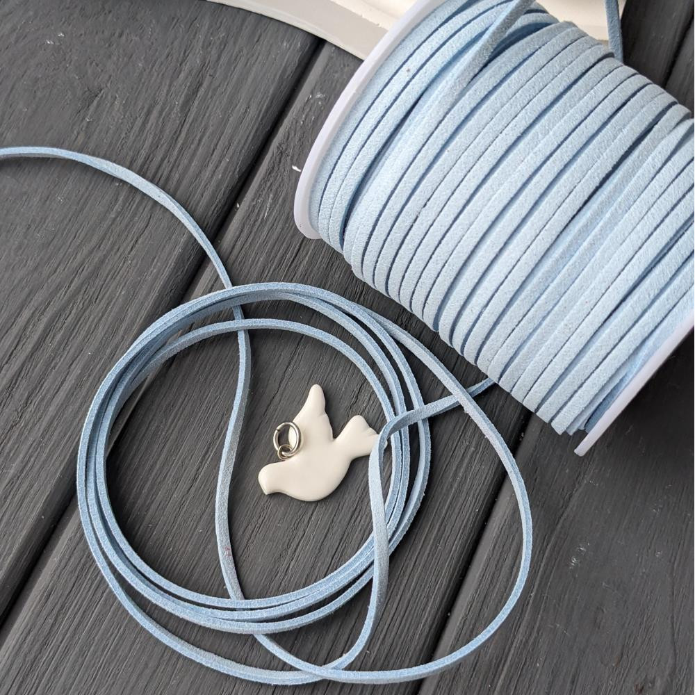 3mm modrá semišová čipka