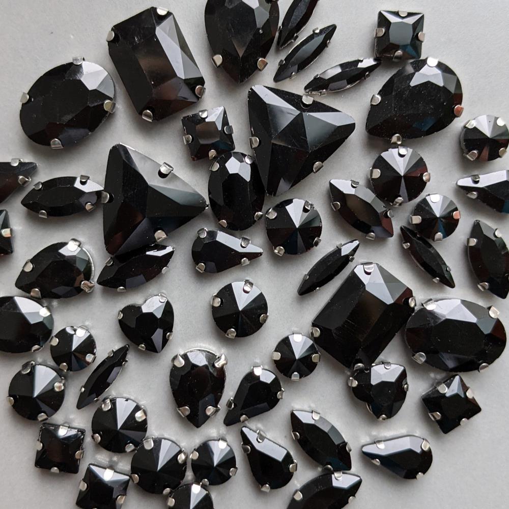 Sada čiernych kamienkov, 50 ks, z nehrdzavejúcej ocele