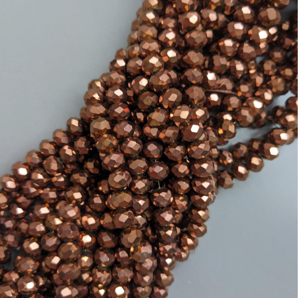 Rondel Crystal Copper 8mm
