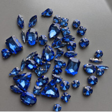 Sada modrých kamienkov, 50 ks, nehrdzavejúca oceľ