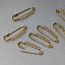 Trendy brošňa, 5 očiek, 5 cm, zlatá farba