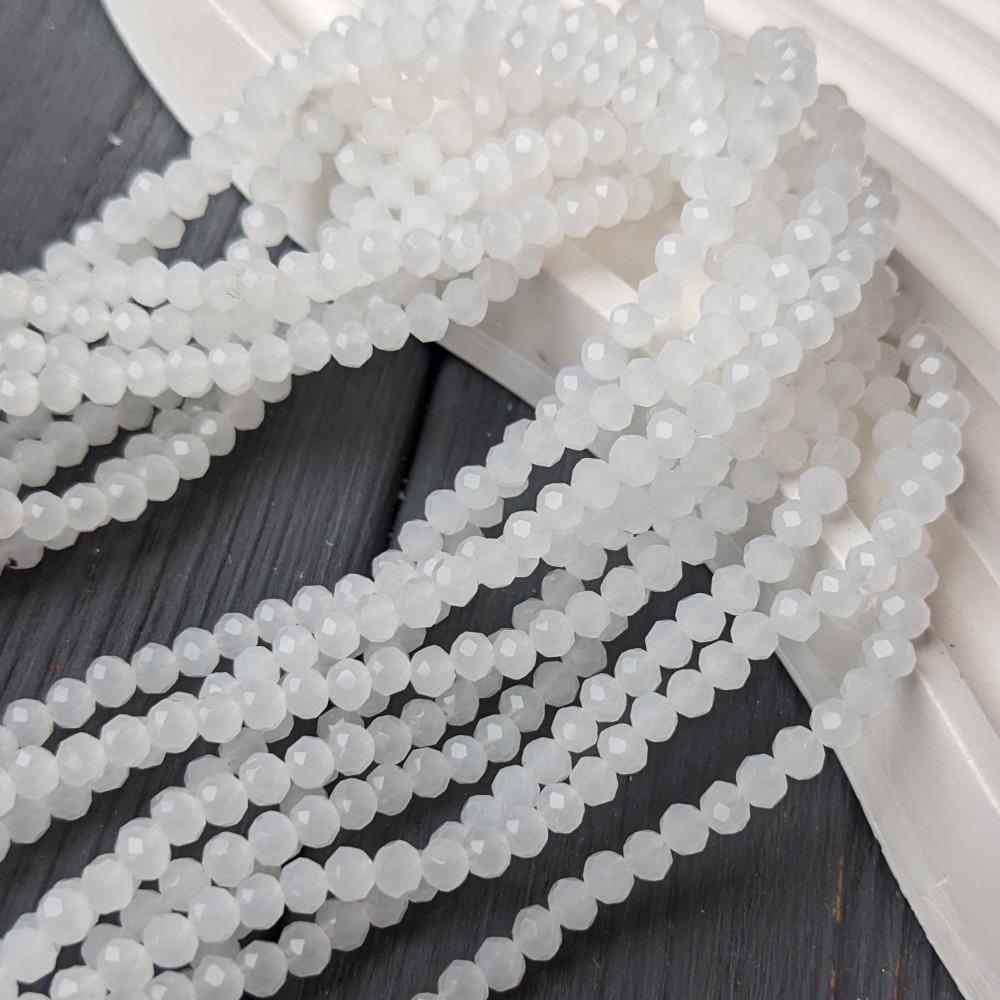 Rondel Crystal White Opal 4mm