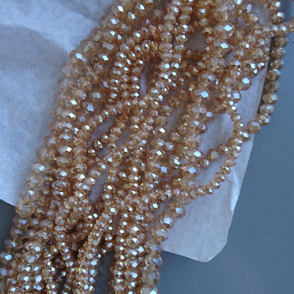 Rondel šampanský krištáľ 6 mm