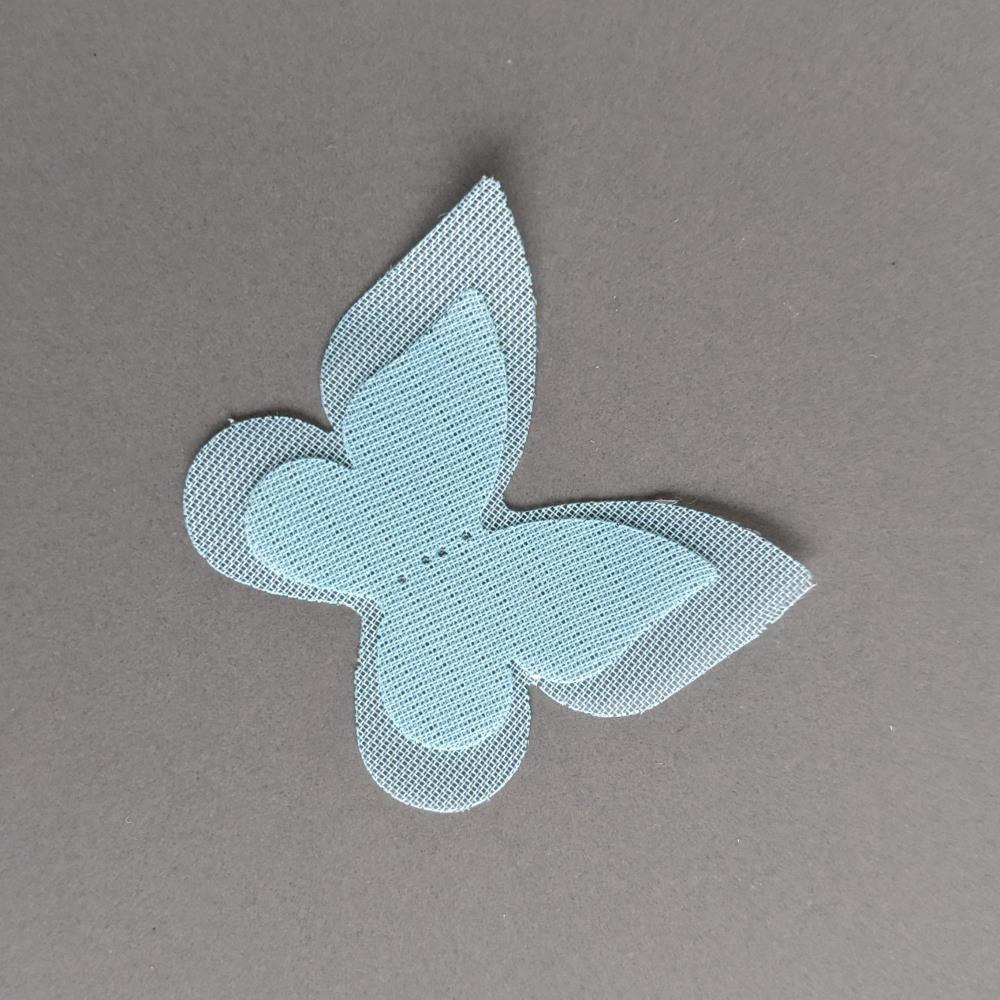 Jednoduchý modrý šifónový motýľ, 4,5 x 4 cm