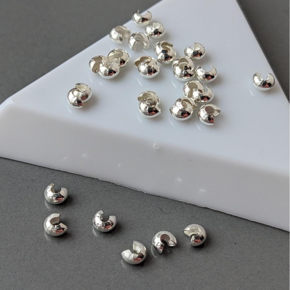 krimpovacia korálka 4*3 mm zo zliatiny striebra
