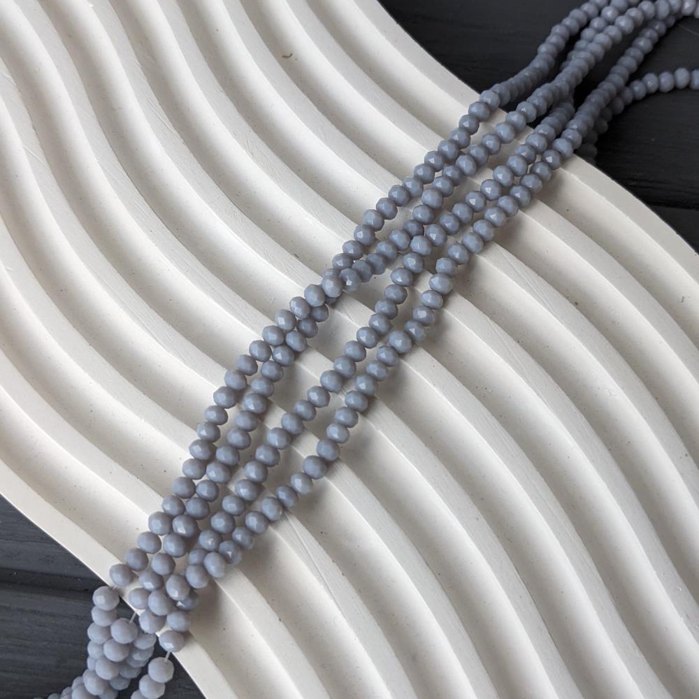 Kryštál Rondel, svetlosivý matný, 4 mm