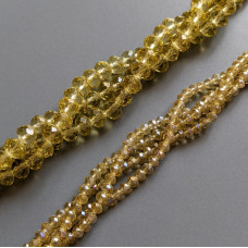 Crystal Rondel citrón tmavý transparent 8 mm