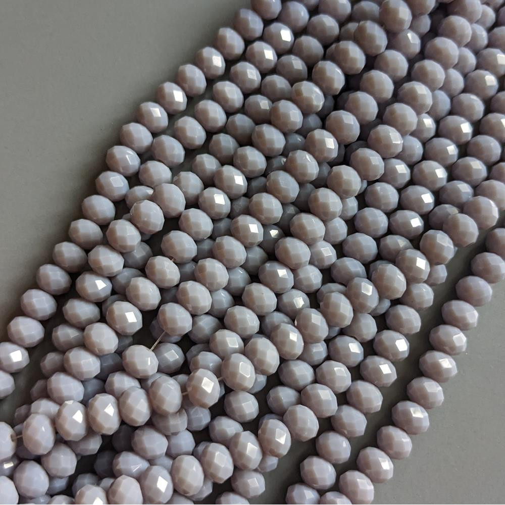 Kryštál Rondel, svetlosivý matný, 8 mm