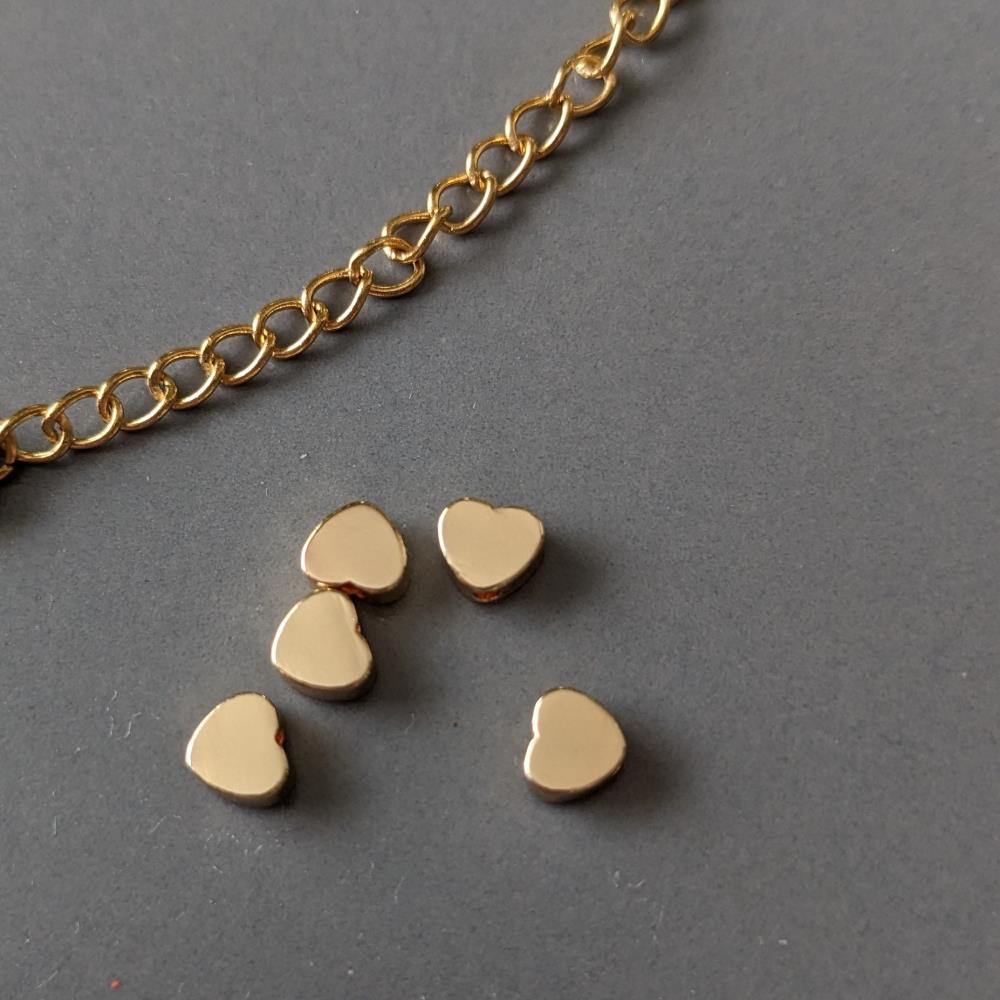Korálik srdiečko 4,4*5 mm, luxusná zlatá zliatina