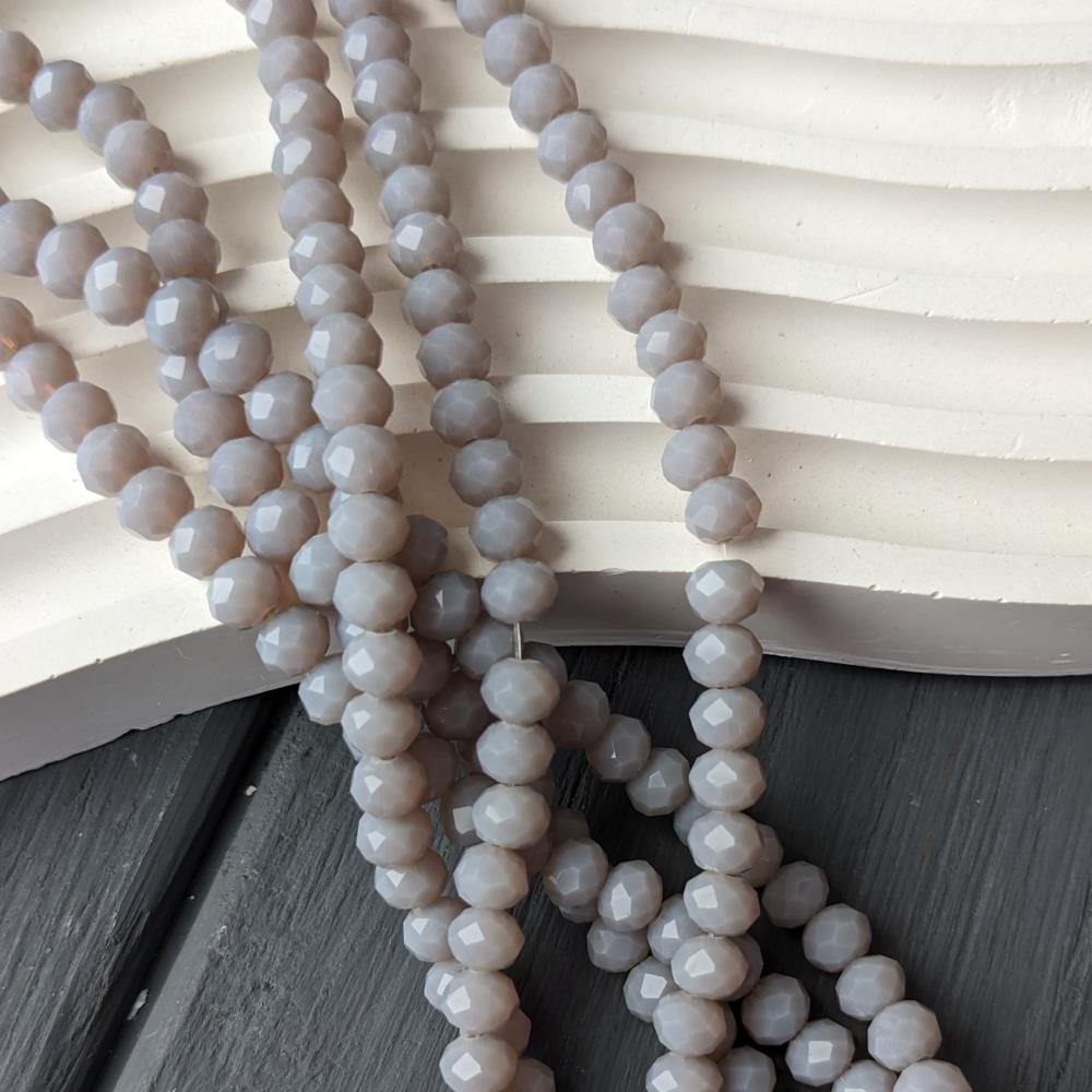 Kryštál Rondel, svetlosivý matný, 6 mm