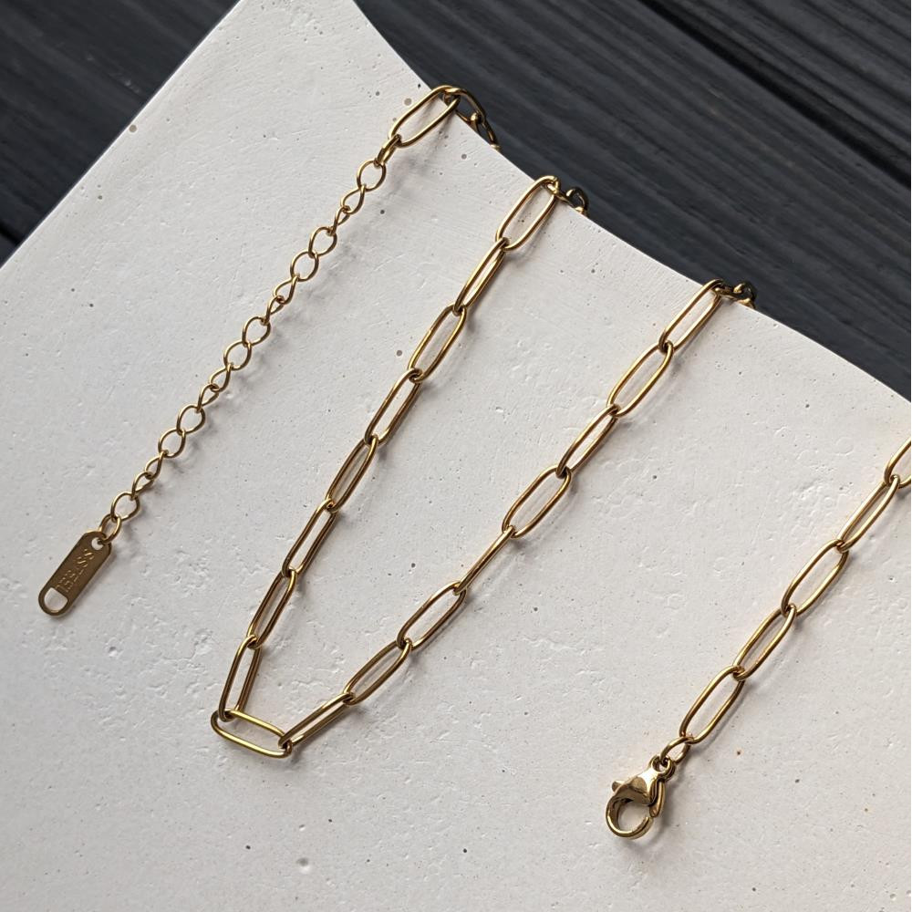 Lanzyuzhok trend 4*12 mm nerezové zlato, 45 cm+5 cm