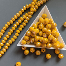 Kryštál Rondel, tmavožltý matný, AB, 6 mm