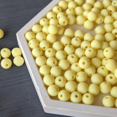 8 mm žlté matné akrylové marshmallow korálky, 500 gramov