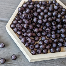 Okrúhle korálky "melón", 8 mm, čierne s bielym stredom, akrylové, 500 gramov