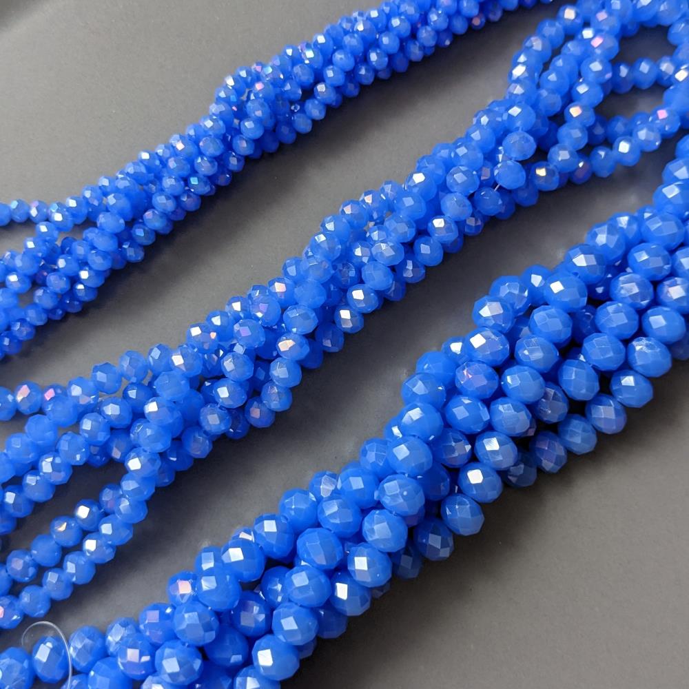 Kryštál Rondel, fialovo-modrý, tmavý mat, AB, 8 mm