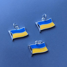 Prívesok s ukrajinskou vlajkou zo striebra 12*16