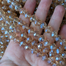 Krištáľový rondel šampanské 10 mm.