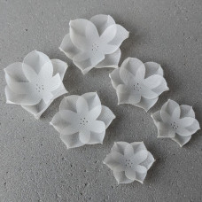 Šifónový kvet marshmallow, sivo-modrý, 3 cm