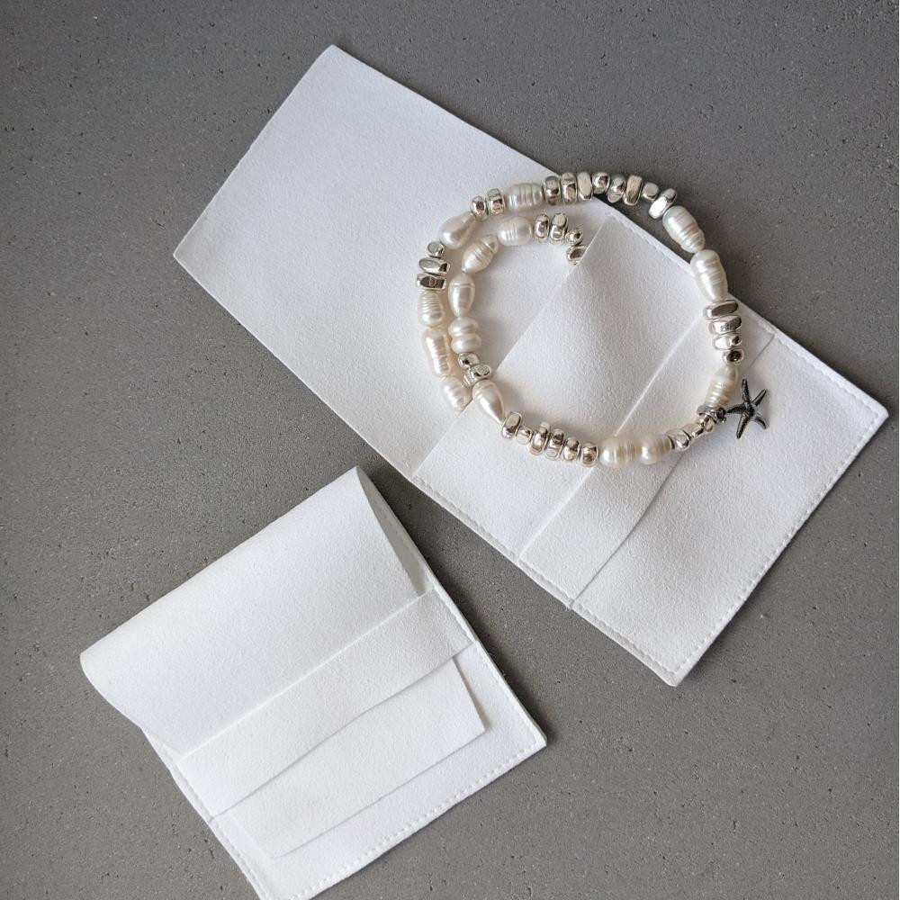 Darčeková obálka z mikrovlákna, 9*9 cm, biela