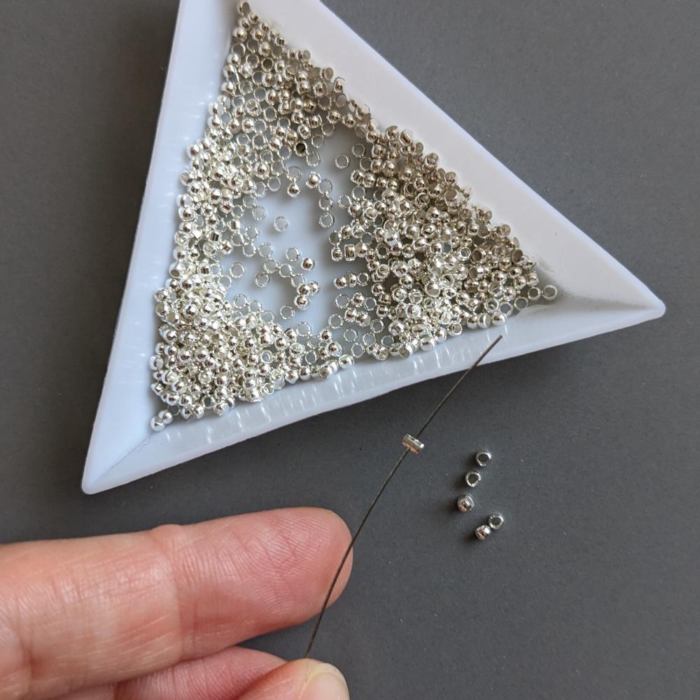 Zátka guľôčka 2 mm strieborná 1 gram 85 ks