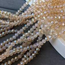 Rondel Champagne + Moon Crystal 4 mm, 110 ks.