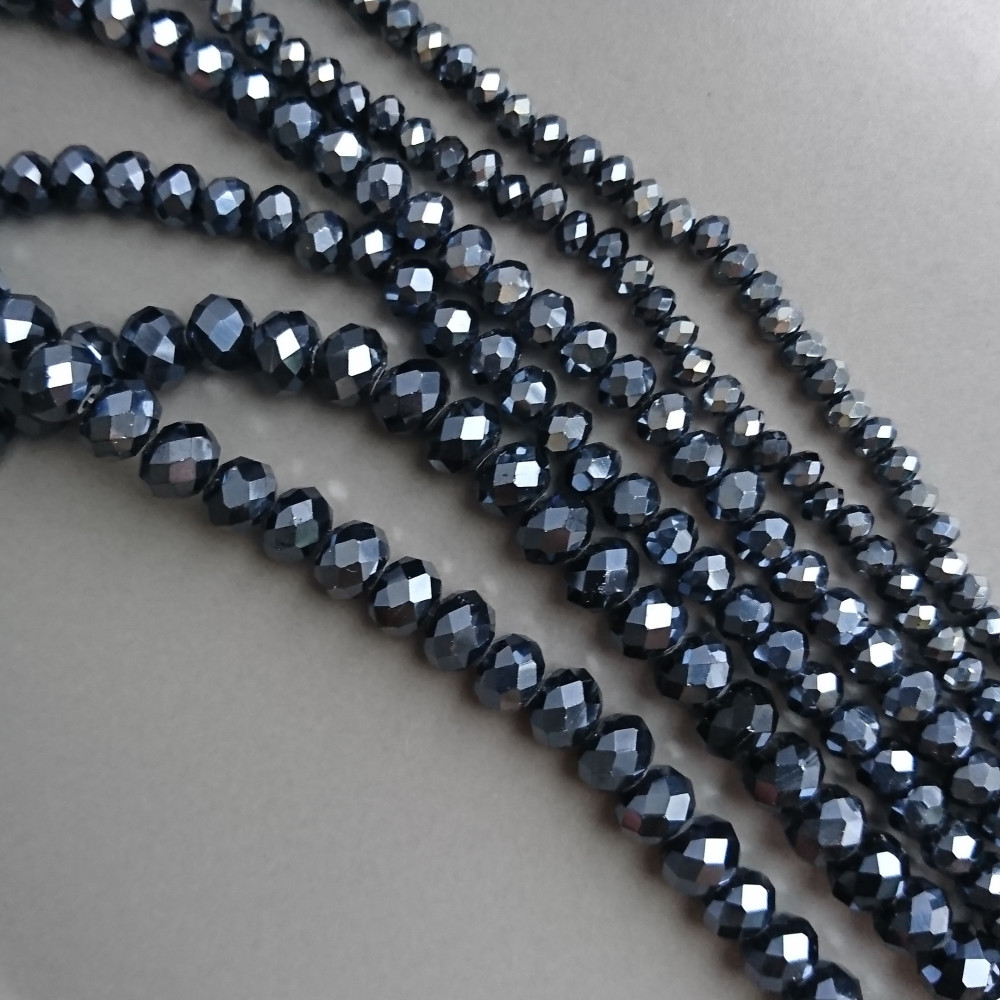 Kryštál Rondel hematit 4 mm, 110 guľôčok.