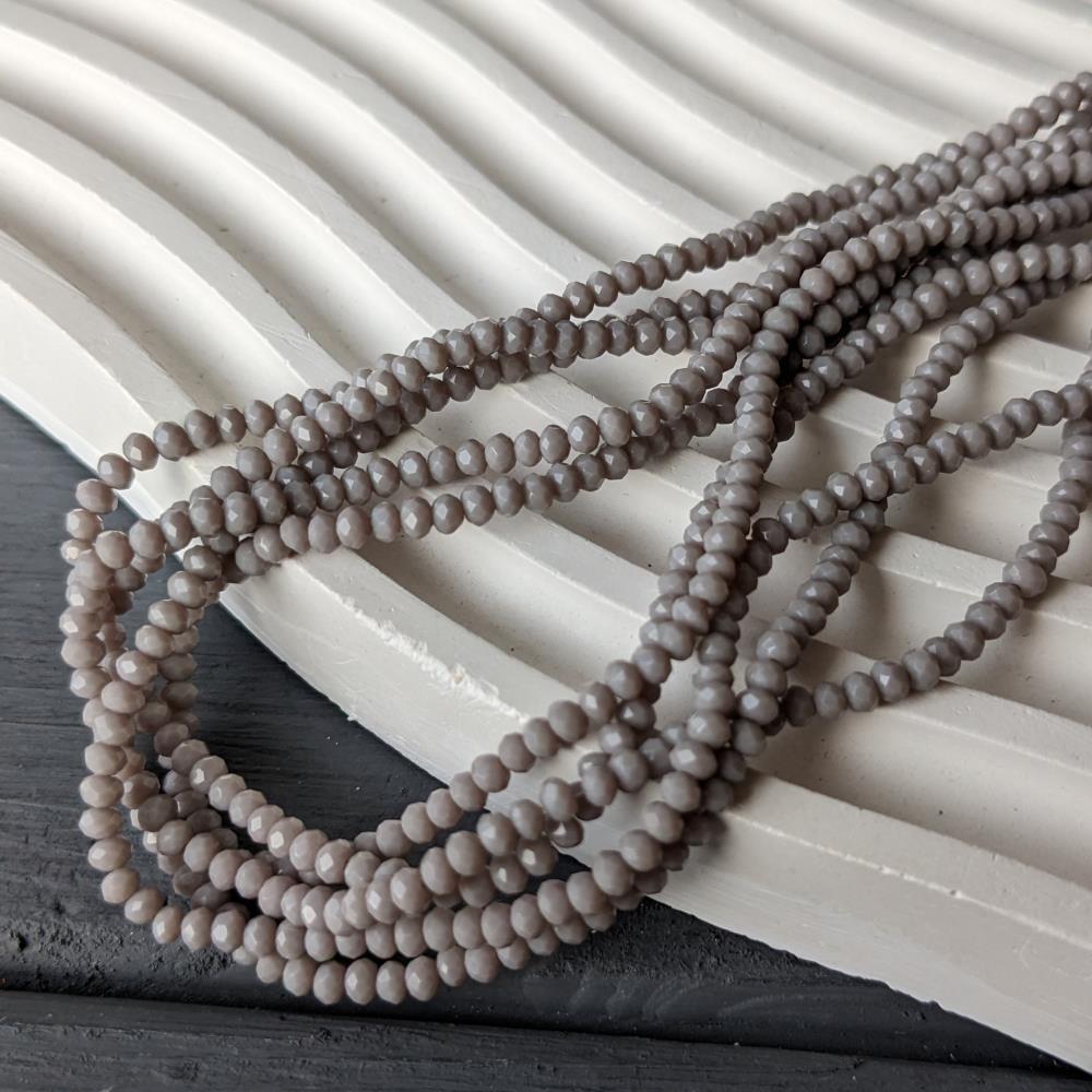 Kryštál Rondel, tmavosivý matný, 2 mm