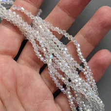 2mm bicone transparentné korálky AB 170