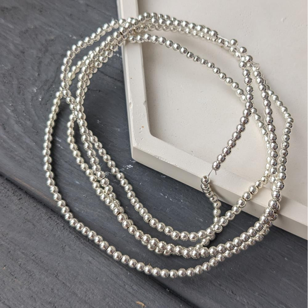 hematitová guľôčka 2,5 mm strieborná