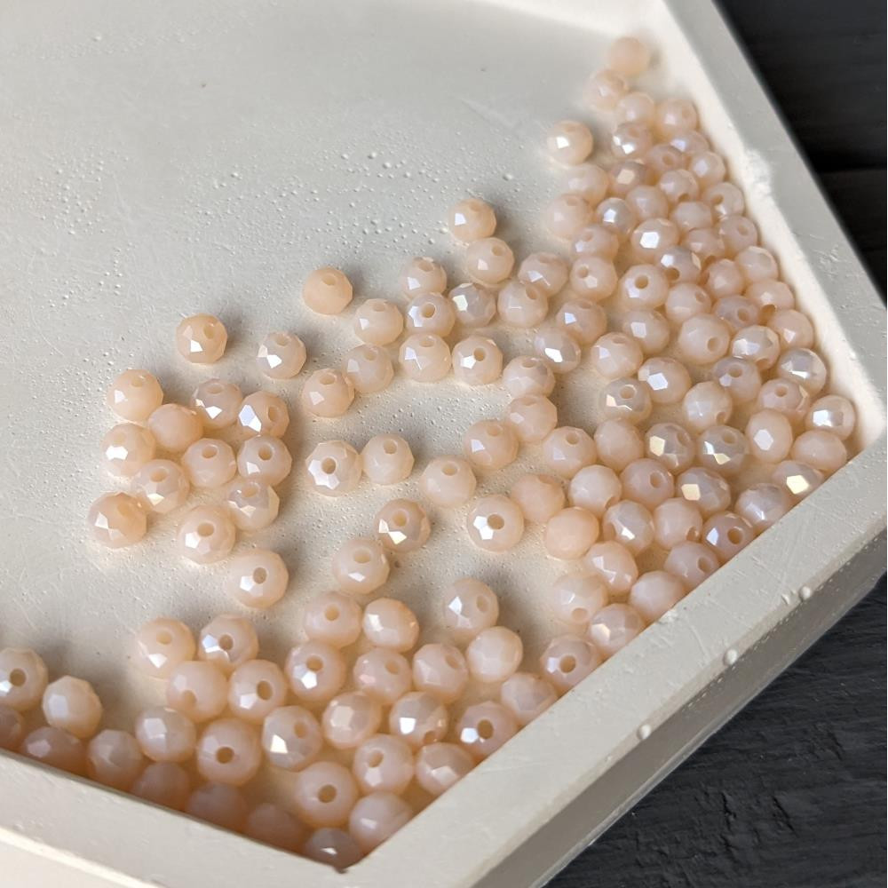 Krištáľový rondel krémový AB 4 mm