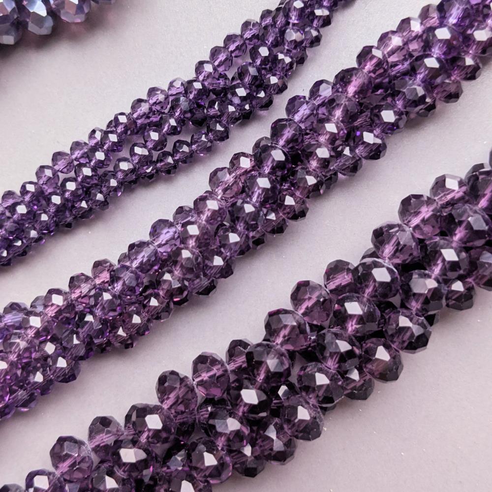 Krištáľový rondel fialový 8 mm