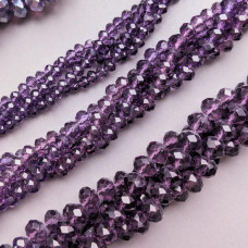 Krištáľový rondel fialový 8 mm