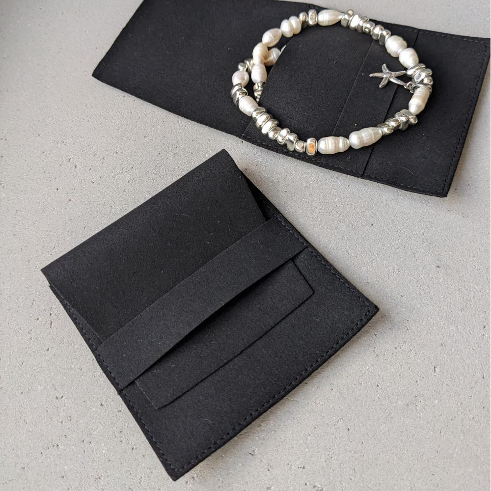 Darčeková obálka z mikrovlákna, 9*9 cm, čierna