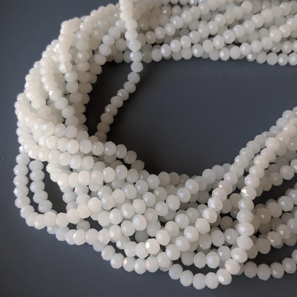 Rondel Crystal White Opal 6mm 90 ks