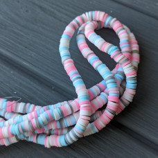 Disky z polymérovej hmoty 6 mm ružovo-modro-sivá zmes 36 cm 300 ks