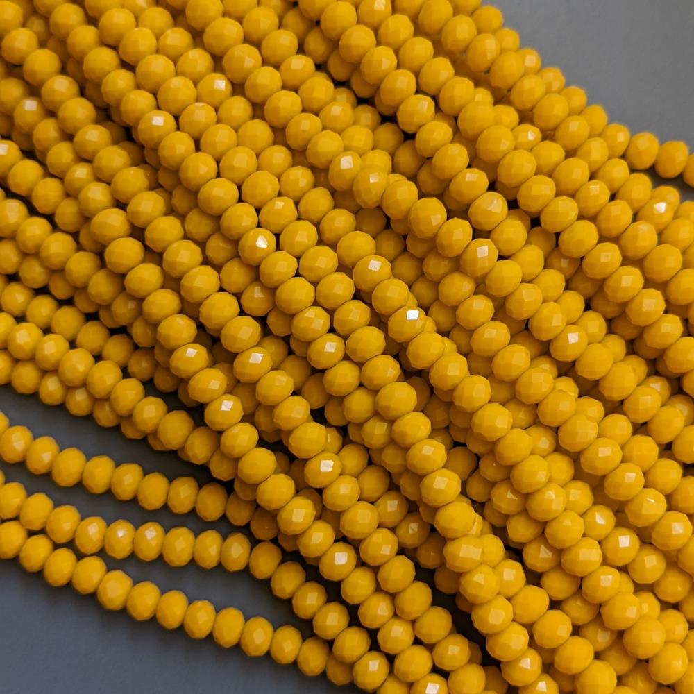 Kryštál Rondel, tmavožltý, 6 mm