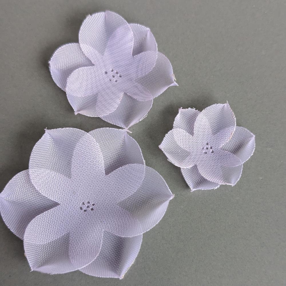 Fialový kvet z marshmallow šifónu, 5 cm