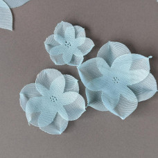 Šifónový kvet marshmallow svetlomodrý 4 cm