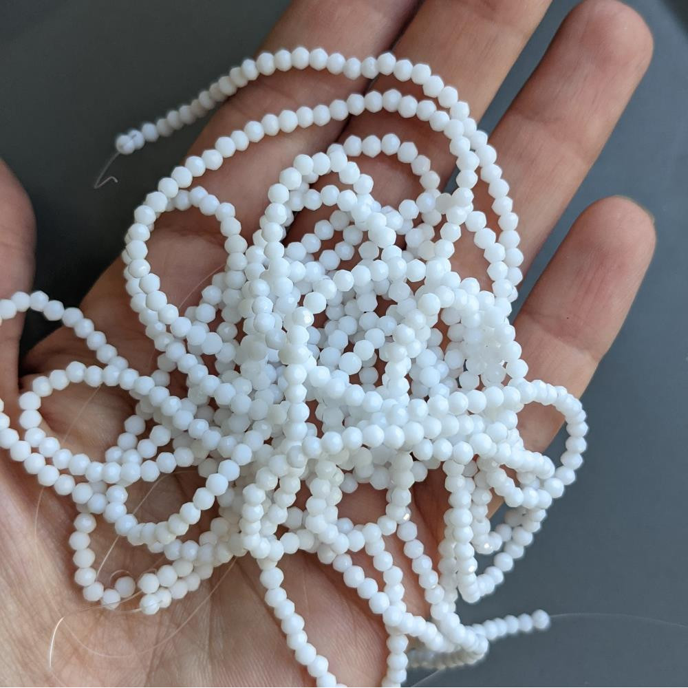 Rondel biely krištáľ 2,5 mm, 140 ks.