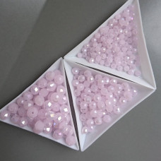 Kryštál Rondel, matná ružová, AB, 2,5 mm