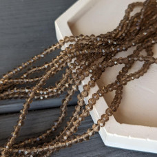 Rondel krištáľový dymový topás 2,5 mm, 160 ks.