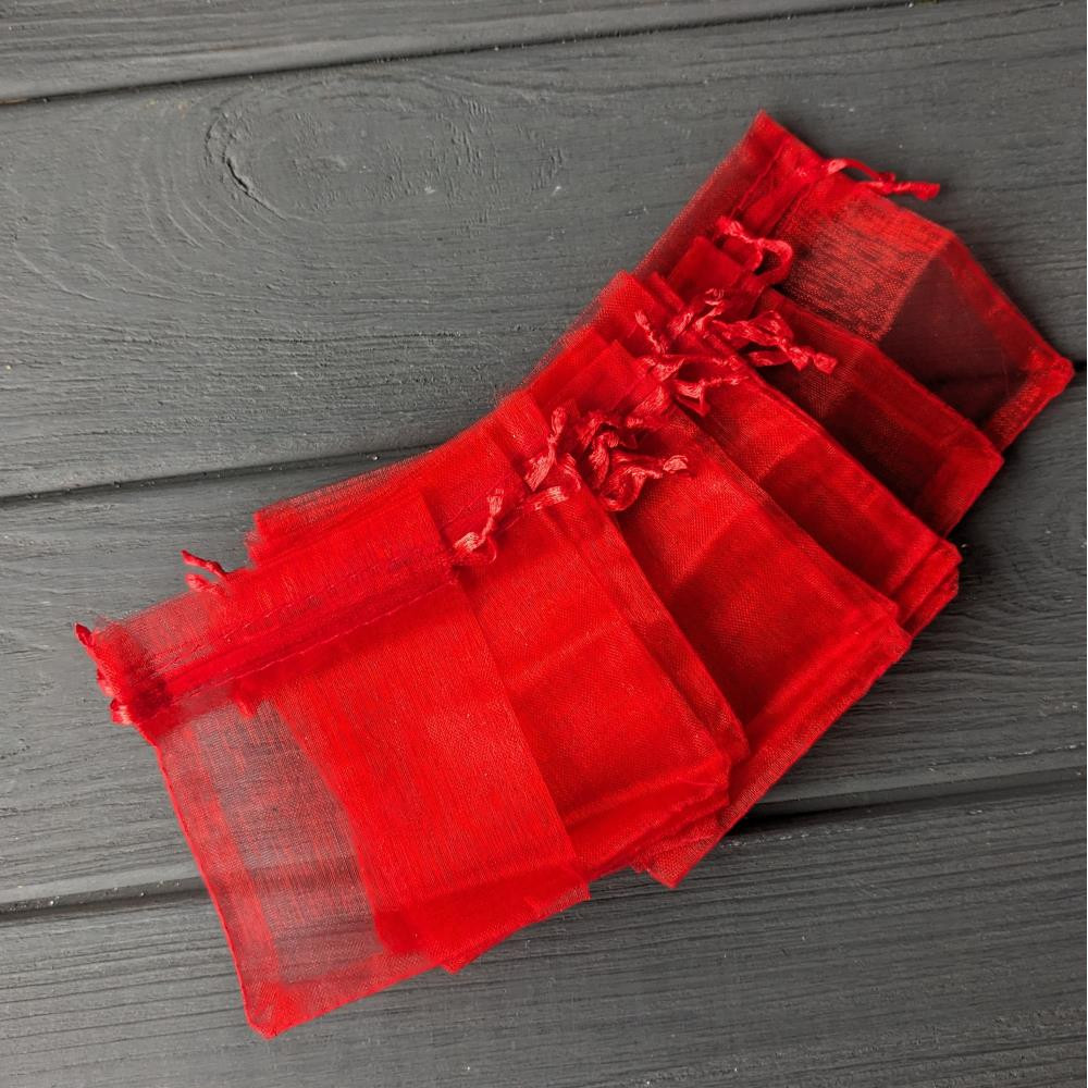 organzové vrecko 6,5*8,5 červené