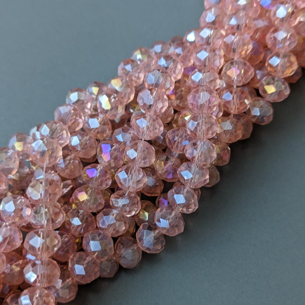 Rondel Crystal Peach Transparent AB 8 mm