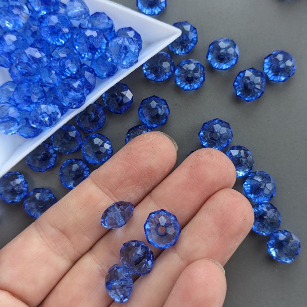 Rondel korбlky 5*8 mm modrэ akryl 500 gramov