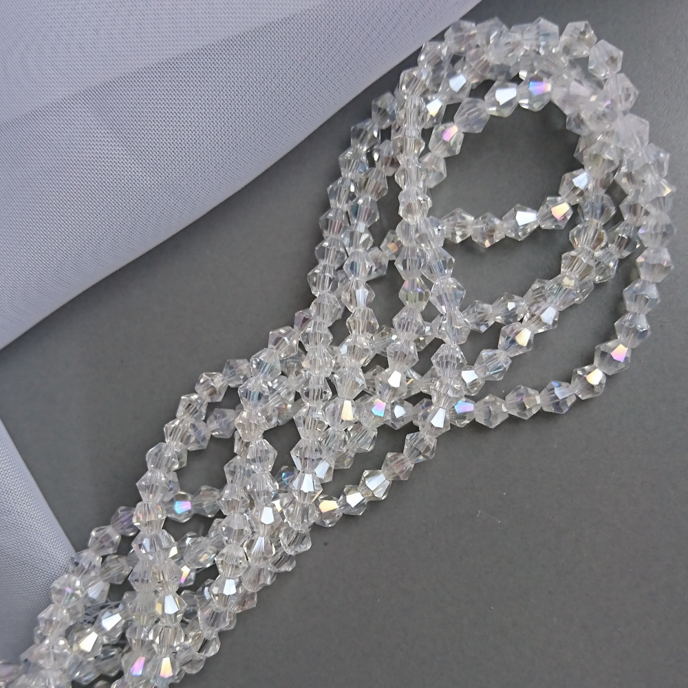 bikonický priehľadný 4 mm AB 100 ks