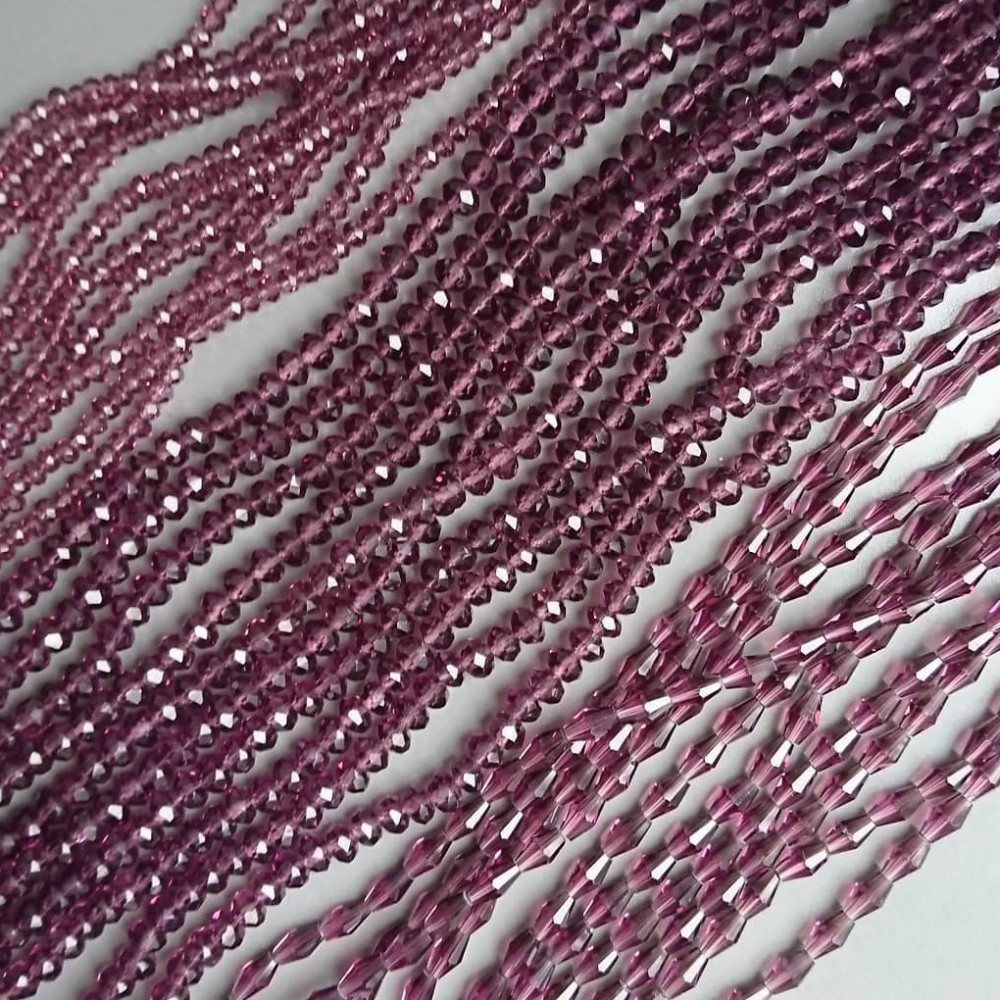 Rondel kryštálový granát 4 mm, 120 guličiek.